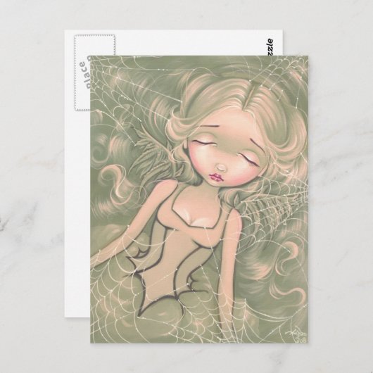 Carte postale "Dormir avec des toiles d'araignées" (Devant / Derrière)