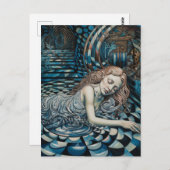 Carte Postale Dormir dans le musée d'art (Devant / Derrière)