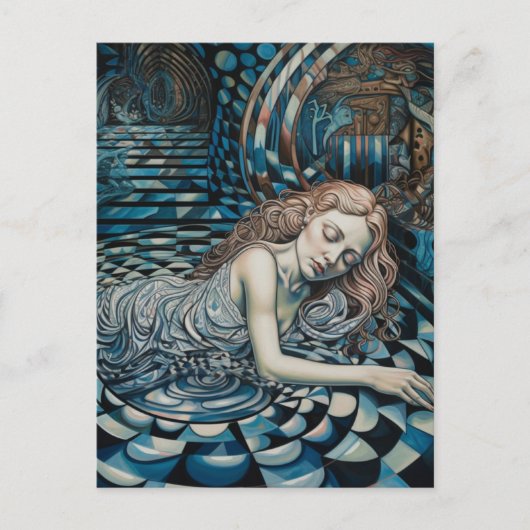 Carte Postale Dormir dans le musée d'art (Devant)