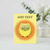 Carte Postale Dormir Dessin de Chouette Bébé (Debout devant)