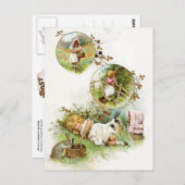 Carte Postale Dormir et rêver de lapins lapins (Devant / Derrière)