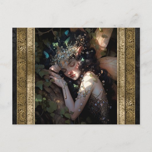 Carte Postale Dormir Fairy Girl Imaginaire Art (Devant)