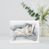 Carte Postale Dormir Greyhhhop Chien Art Poscard (Debout devant)