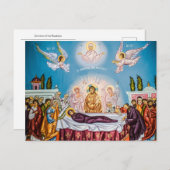Carte Postale Dormition de l'icône chrétienne orthodoxe Theotoko (Devant / Derrière)