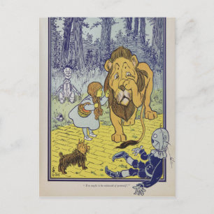 Carte Postale Dorothy et le Lion cowardly de l'Assistant d'Oz