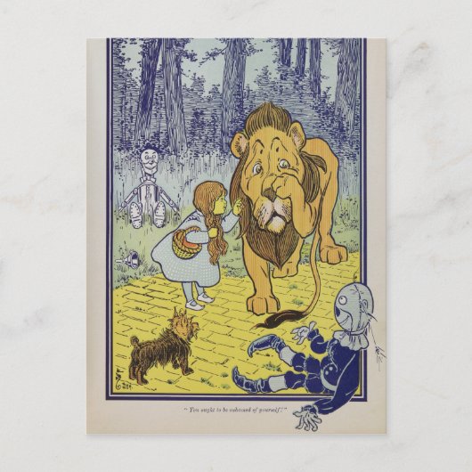 Carte Postale Dorothy et le Lion cowardly de l'Assistant d'Oz (Devant)