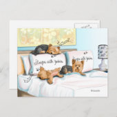 Carte Postale Dors avec des Yorkies (Devant / Derrière)