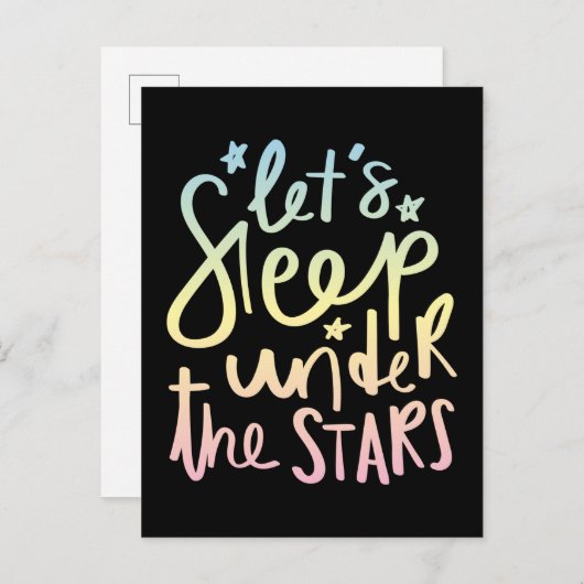 Carte Postale Dors sous les étoiles (Devant / Derrière)