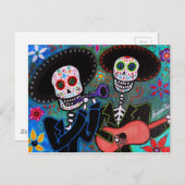 Carte Postale Dos Amigos Dia de los Muertos (Devant / Derrière)