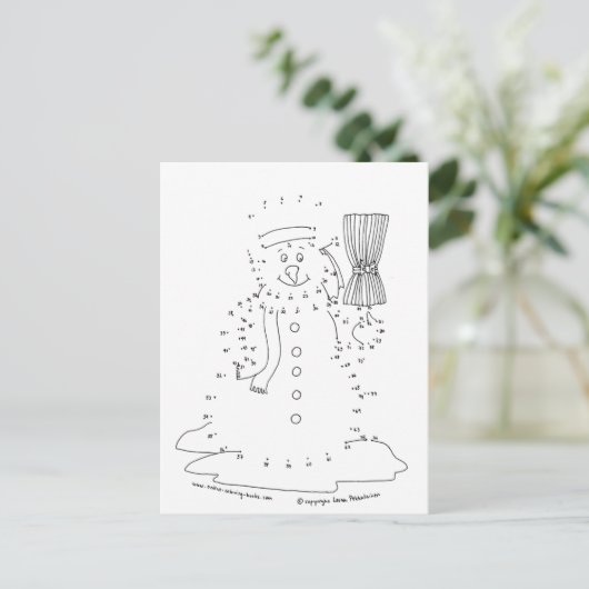 Carte Postale Dot to Dot Snowman (Debout devant)