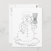 Carte Postale Dot to Dot Snowman (Devant / Derrière)