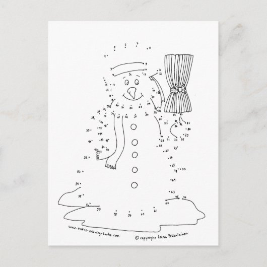 Carte Postale Dot to Dot Snowman (Devant)