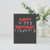 Carte Postale Dots en braille - Joyeux t-shirt Blind pour l'anni (Debout devant)