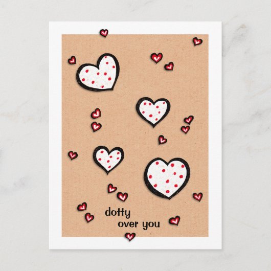 Carte Postale Dotty Hearts kraft Dotty Over You Postcard (Devant)