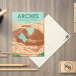 Carte postale double arc du parc national Arches<br><div class="desc">Arche la conception d'oeuvres vectorielles. Le parc se trouve au nord de Moab dans l'État de l'Utah. Bordé par le fleuve Colorado,  dans le sud-est,  il est connu comme le site de plus de 2 000 arcs naturels en grès.</div>