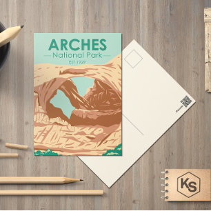 Carte postale double arc du parc national Arches
