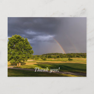 Carte Postale Double arc-en-ciel à travers la pluie