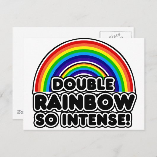 Carte Postale Double arc-en-ciel si intense (Devant / Derrière)