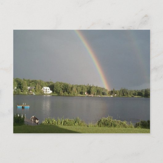 Carte Postale Double arc-en-ciel sur Coles Pond Walden VT 20 jui (Devant)