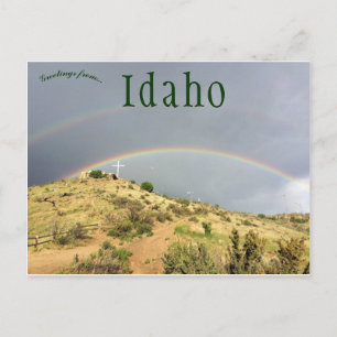 Carte Postale Double arc en ciel sur Table Rock Boise Idaho