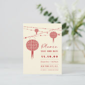 Carte Postale Double Bonheur Red Lanterns Asiatique Enregistrer  (Debout devant)