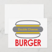 Carte Postale Double Cheese Burger Icon Fun (Devant / Derrière)