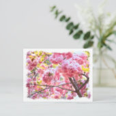 Carte Postale Double Cherry Blossom: Matsumae-benimurasaki (Debout devant)