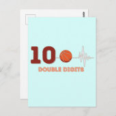 Carte Postale Double chiffres garçon anniversaire 10 ans Basketb (Devant / Derrière)