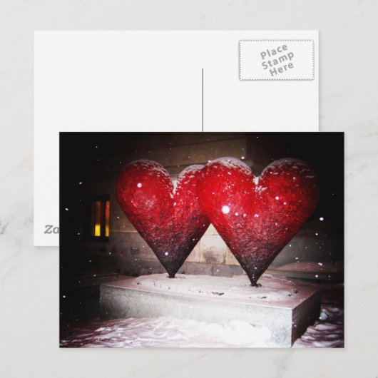 Carte Postale Double coeur (Devant / Derrière)