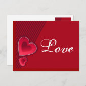 Carte Postale Double Coeur amour (Devant / Derrière)