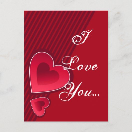 Carte Postale Double Coeur Je T'Aime (Devant)