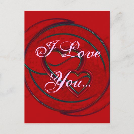 Carte Postale Double Coeur Je T'Aime (Devant)