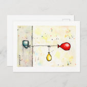 Carte postale double couleur d'aquarelle (Devant / Derrière)