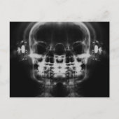 Carte Postale Double crâne à rayons X avec casque - B&W (Devant)