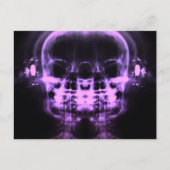 Carte Postale Double crâne à rayons X avec casque - violet (Devant)