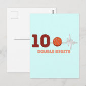 Carte Postale Double Digits 10 Ans Anniversaire Garçon Basketbal (Devant / Derrière)