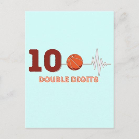 Carte Postale Double Digits 10 Ans Anniversaire Garçon Basketbal (Devant)