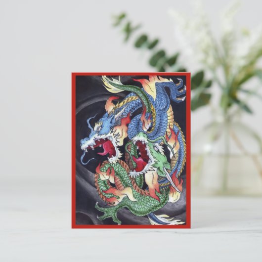 Carte Postale Double dragons (Debout devant)