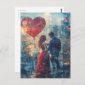 Carte Postale Double exposition couple dans l'amour (Devant / Derrière)