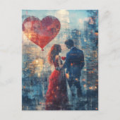 Carte Postale Double exposition couple dans l'amour (Devant)