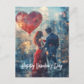 Carte Postale Double Exposition Couple dans Love Valentine (Devant)