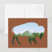 Carte Postale Double exposition de bison (Devant / Derrière)