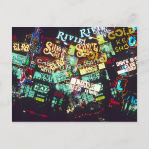 Carte Postale Double exposition, enseignes de casino, Las Vegas,