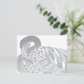 carte postale double face cygne adulte couleur cad (Debout devant)