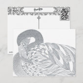 carte postale double face cygne adulte couleur cad (Devant / Derrière)