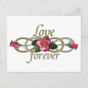Carte Postale Double Infinité - Amour Rose pour toujours