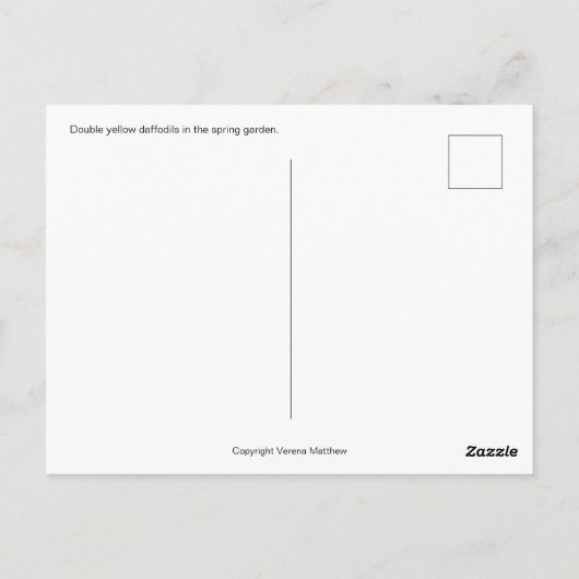 Carte Postale Double jonquille (Dos)