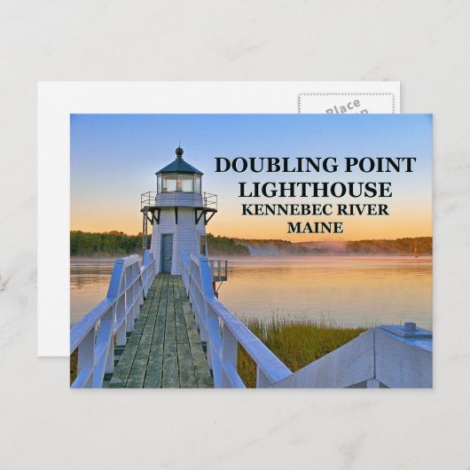 Carte Postale Double Point Lighthouse, Maine Postcard (Devant / Derrière)