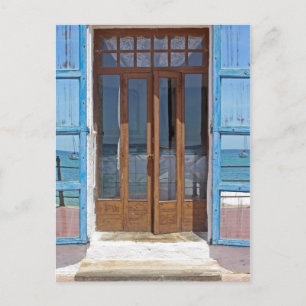 Carte postale double porte