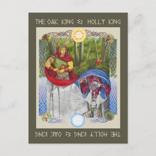 Carte Postale Double Portrait of the Oak King and Holly King (Devant)